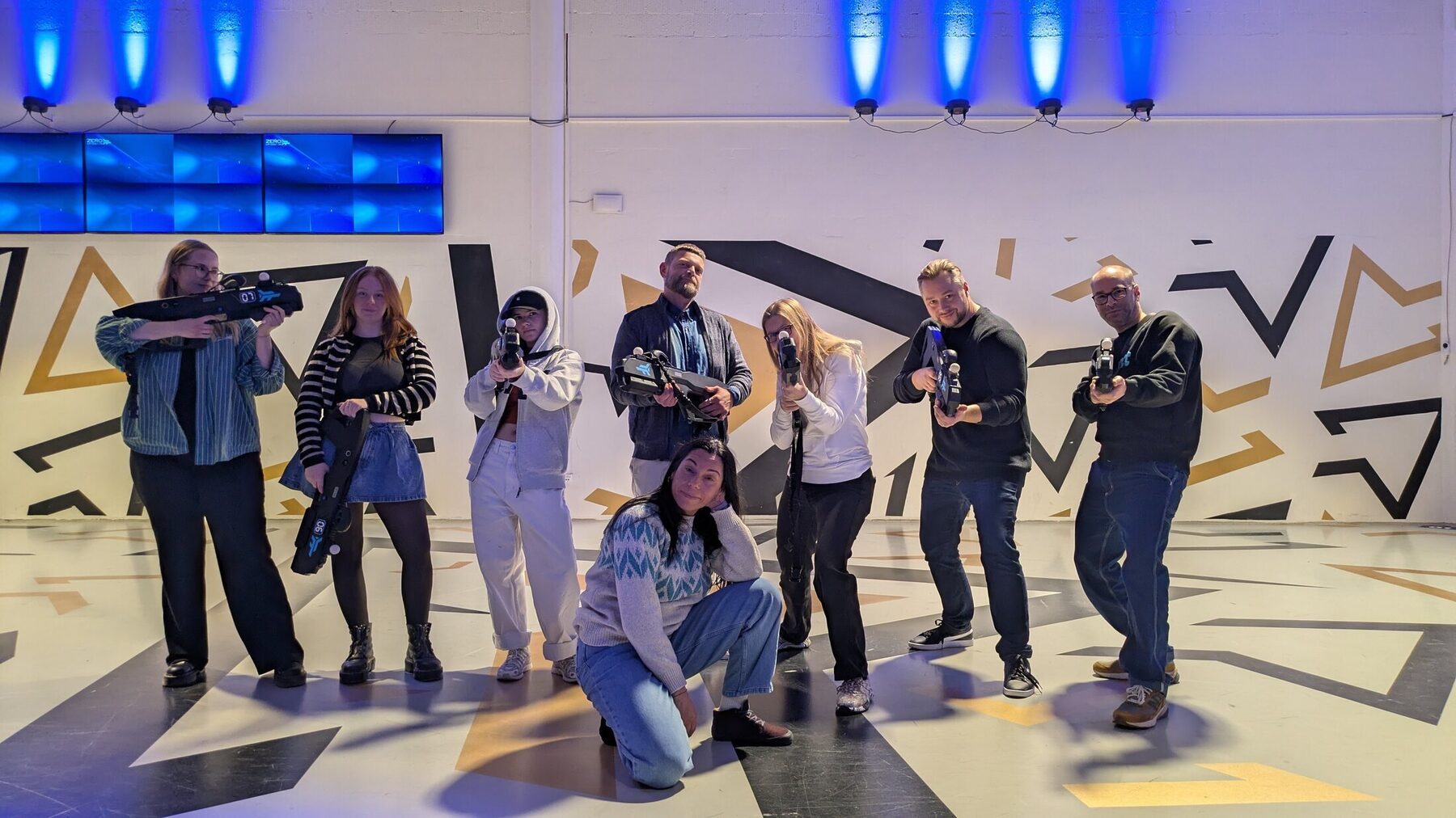 Colleagues enjoying a team event at VR City