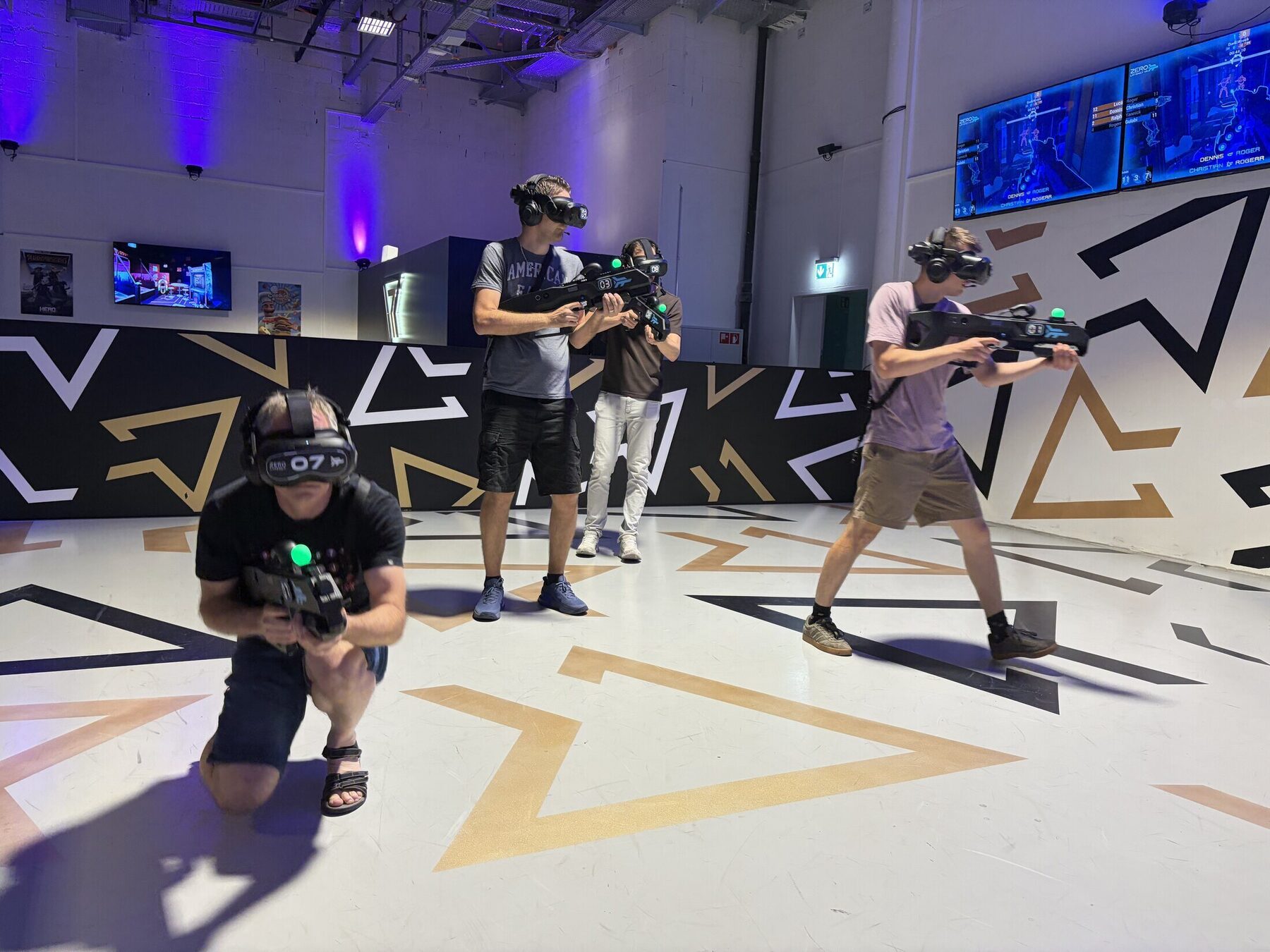 Colleagues enjoying a team event at VR City