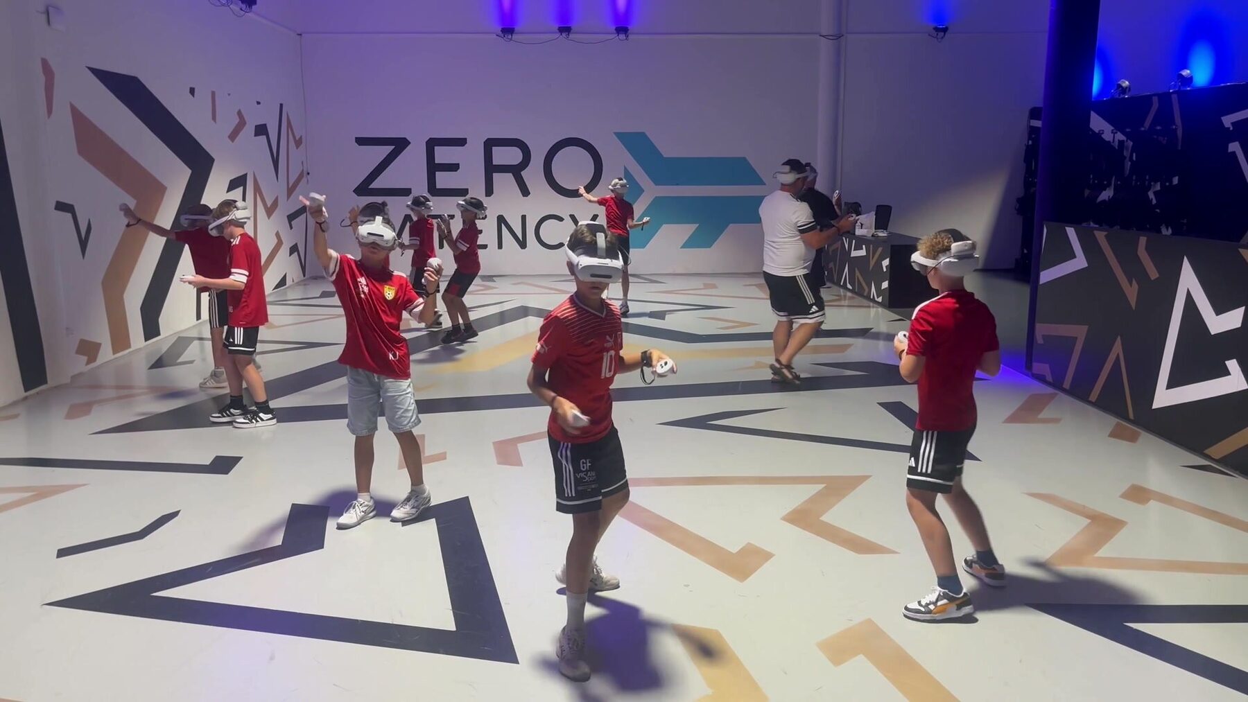 Children playing together at a VR City birthday party