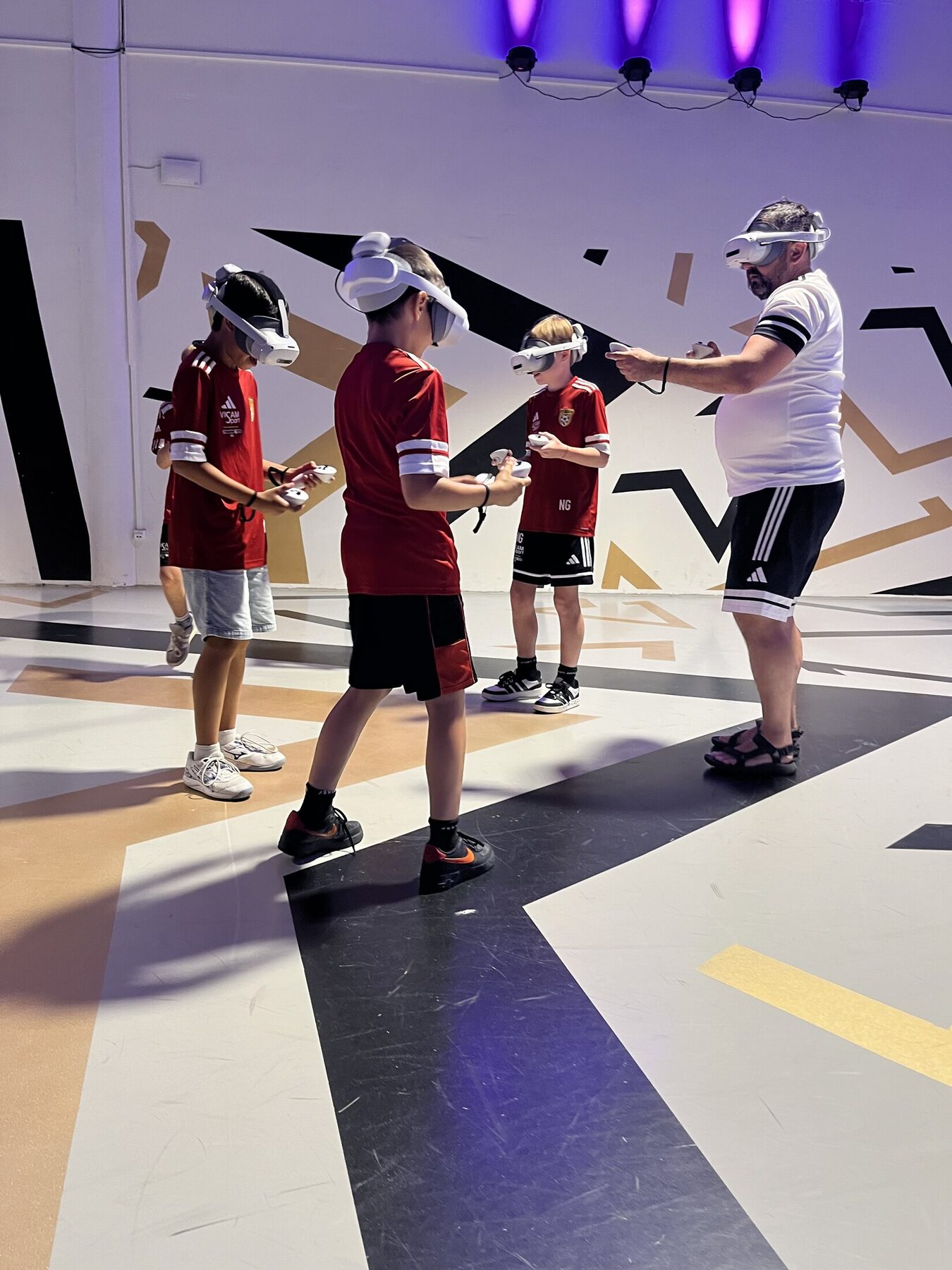 Children playing together at a VR City birthday party